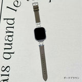 "Heart Elegance" Metal and PU Leather Apple Watch Band