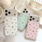 "Coolly gleaming" silver foil star x pale matte iPhone case