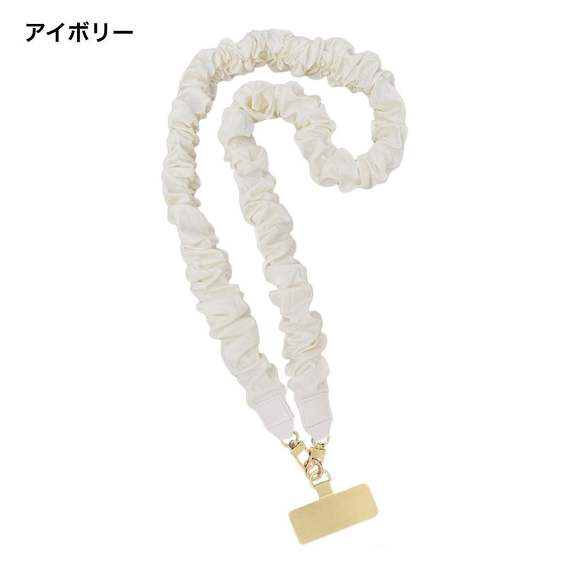 "Soft and elegant" scrunchie-style smartphone strap (crossbody type)