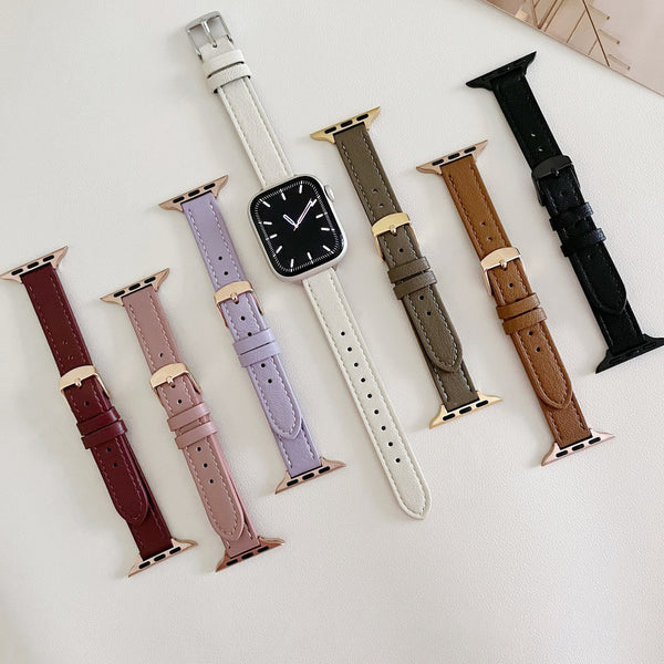 "Adult Color" Genuine Leather Apple Watch Band 