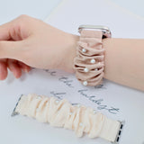 "A Spoonful of Elegant Pearl" Satin Scrunchie Apple Watch Band