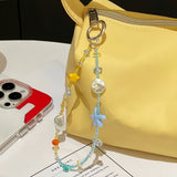 "Embrace Summer, Sparkling Ocean Hues" Anti-drop Beaded Phone Strap