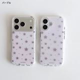 "Coolly gleaming" silver foil star x pale matte iPhone case