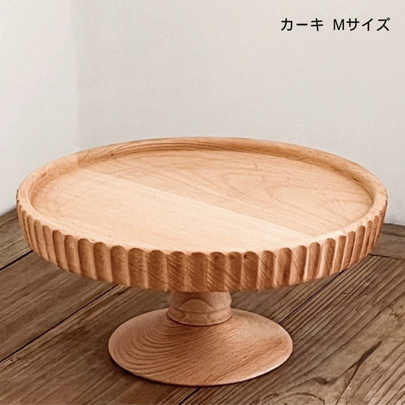 "Natural and cute floral wooden cake stand"