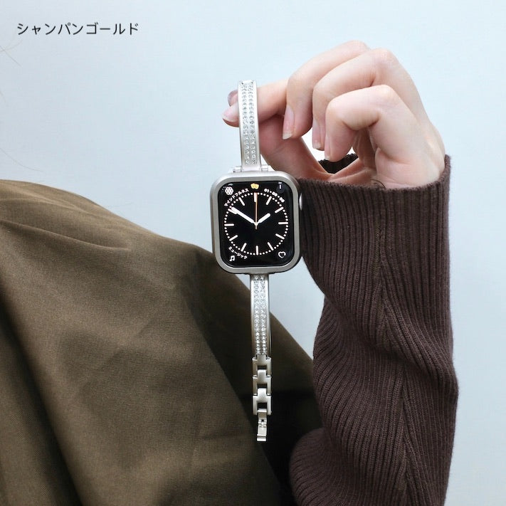 "Double Line Shine" Metal Bracelet-Style Watch Band