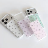 "Coolly gleaming" silver foil star x pale matte iPhone case
