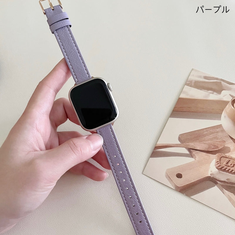 "Adult Color" Genuine Leather Apple Watch Band 