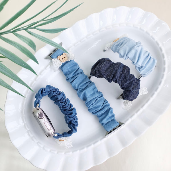 "Yurukawa Denim" Bear Ribbon Apple Watch Band