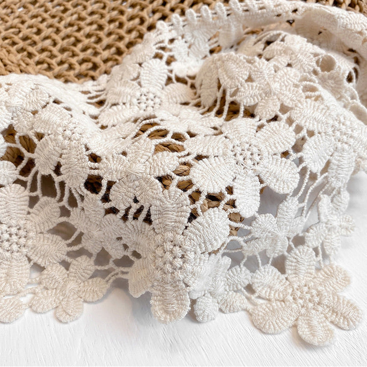 "Wearing Flowers" Floral Cotton Lace Shawl