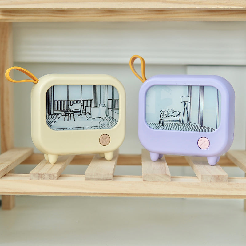 A TV-shaped mini interior light that "projects light"