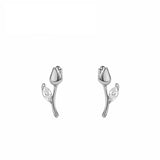 "Adult One Flower" S925 Tulip Earrings