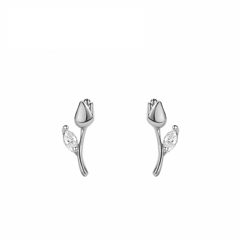 "Adult One Flower" S925 Tulip Earrings