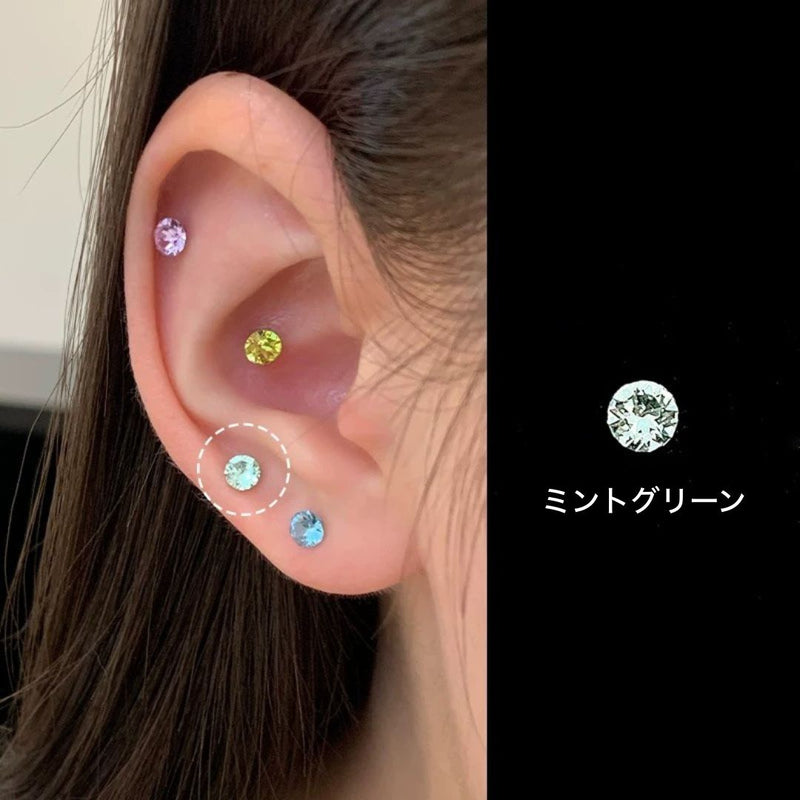 "Simple and Brilliant" Titanium Alloy Mini Diamond Earrings