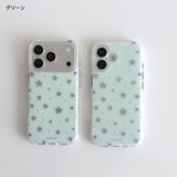 "Coolly gleaming" silver foil star x pale matte iPhone case