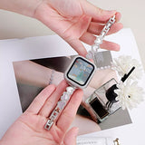 "Accessory Feel" Heart Shell x Rhinestone Metal Chain Apple Watch Band / Delicately Feminine Bracelet Style