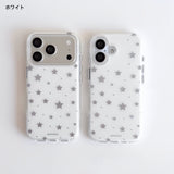 "Coolly gleaming" silver foil star x pale matte iPhone case