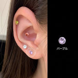 "Simple and Brilliant" Titanium Alloy Mini Diamond Earrings