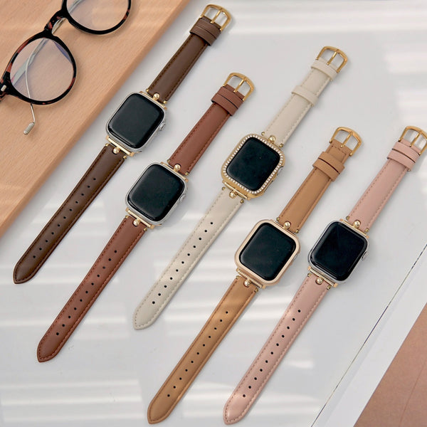 "A breath of fresh air" PU leather Apple Watch band 