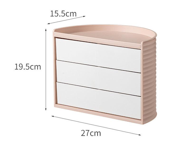 "Half-moon millefeuille" cosmetic storage