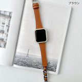 "Cut-off band" genuine leather Apple Watch band 