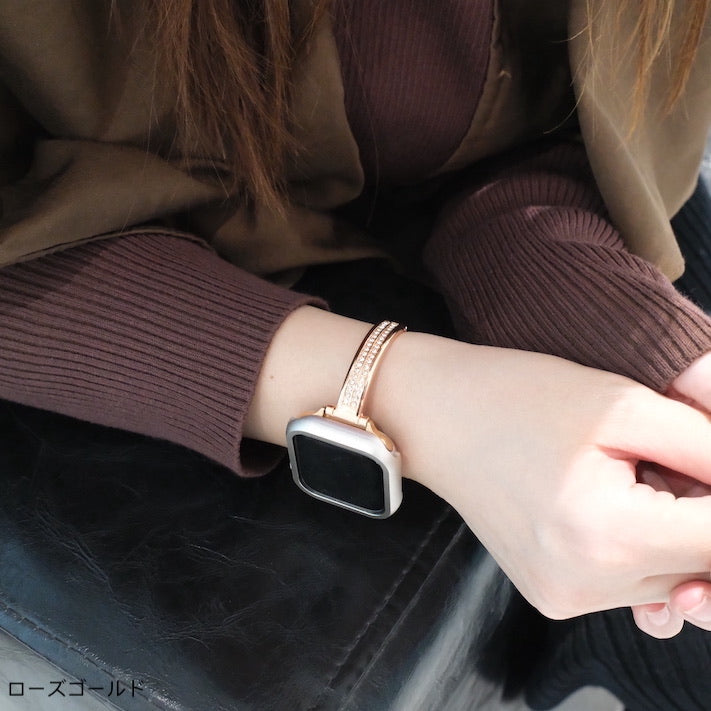 "Double Line Shine" Metal Bracelet-Style Watch Band