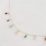 Add the colors of your favorite to your everyday life: 12 Oshi Color Drop & Rhombus Zirconia Necklace | S925 Silver (14K Plated)
