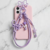Adult-Cute Balletcore. Handmade Lace-Up Ribbon Phone Strap | Butterfly Ribbon - Drop Prevention [2 Colors]