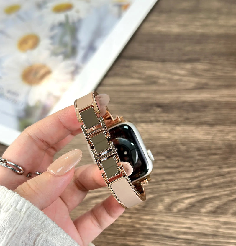 「シャネル風エレガント」メタルApple Watchバンド