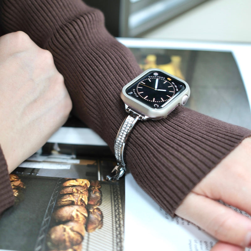 "Double Line Shine" Metal Bracelet-Style Watch Band