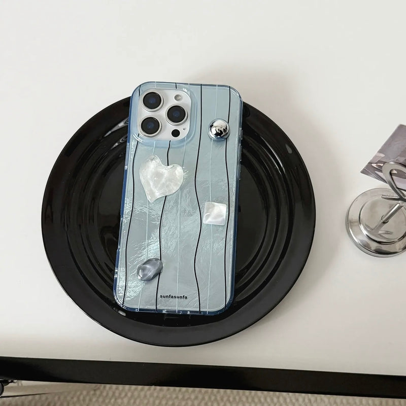 "Coolness of Summer" Light Blue Sticker Heart Smartphone Case