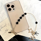 "Carry Your Sparkle" Custom Initial x Star Beaded Phone Strap / Handmade with High-Transparency Case for iPhone 14-15