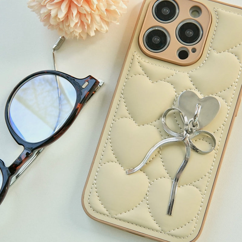 "Silver Knot" iPhone case with ribbon motif