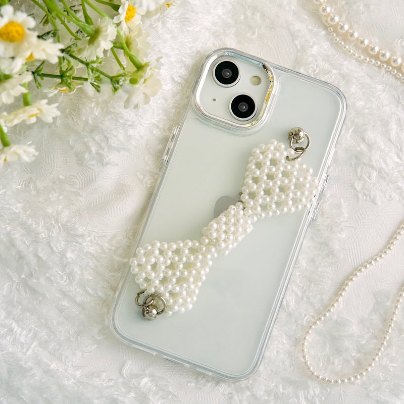 "Comfortable Ribbon" smartphone case with beaded ribbon