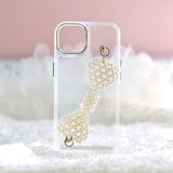 "Comfortable Ribbon" smartphone case with beaded ribbon