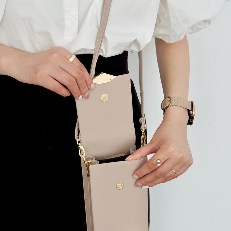 "Refined Pochette" PU Leather Shoulder Bag