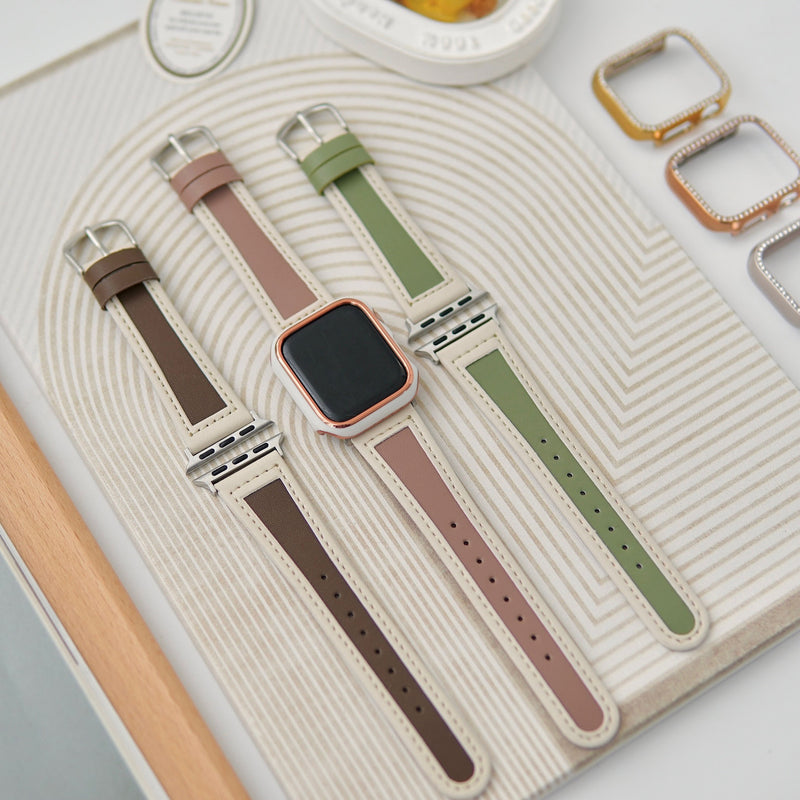 "Frame Bicolor" PU Leather Apple Watch Band 