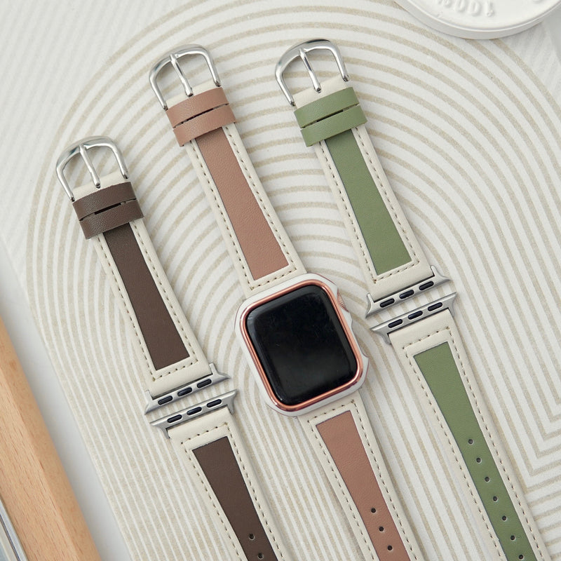 "Frame Bicolor" PU Leather Apple Watch Band 