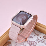 "Waterproof and magnetic" light-colored silicone band 