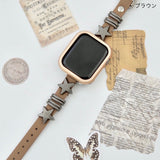 "Engraved with Stars" Star-studded PU Leather Apple Watch Band 