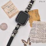 "Engraved with Stars" Star-studded PU Leather Apple Watch Band 