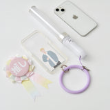 "Oshikatsu 3way" multi-function ring with clear card holder to prevent falling