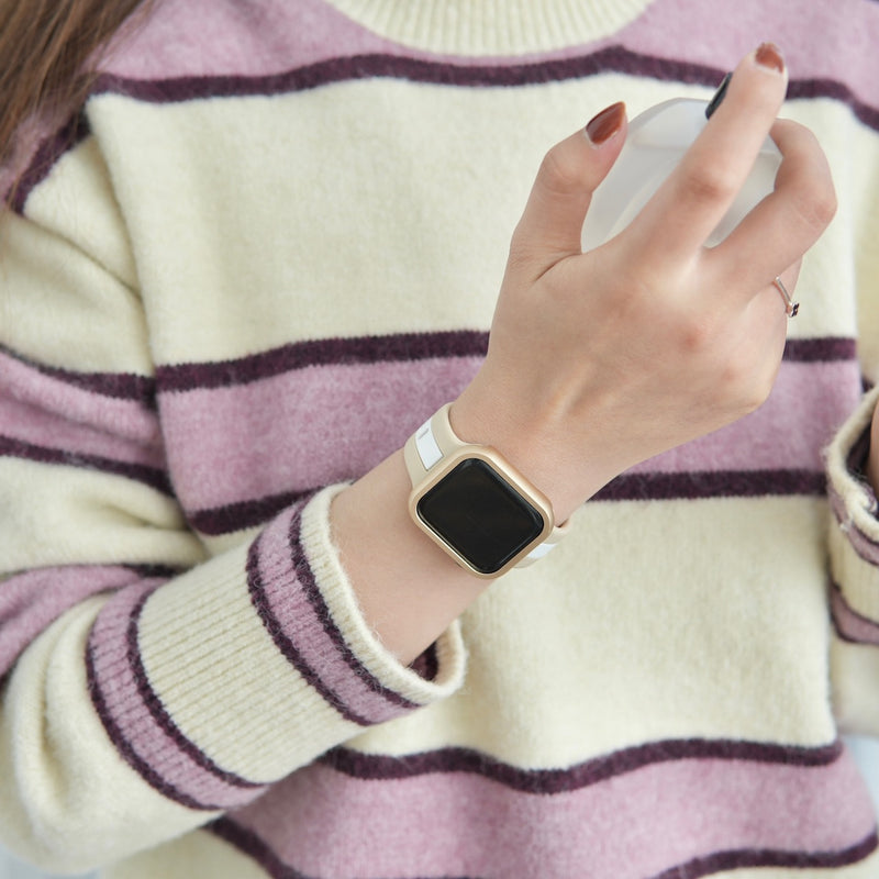 "Beyond the Line" Lined Silicone Apple Watch Band 