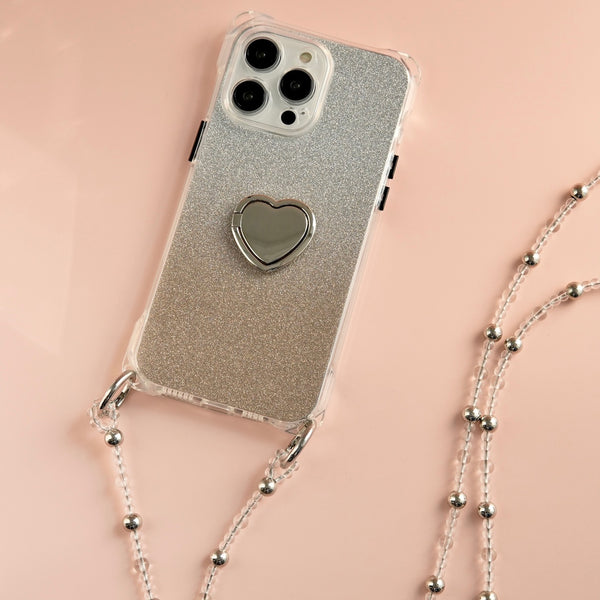 "Depending on the occasion" Silver multi-functional shoulder smartphone case