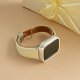 "Simple magnetic" one-touch genuine leather watch band