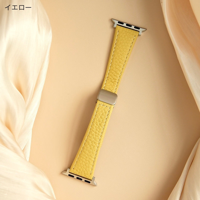 "Simple magnetic" one-touch leather watch band