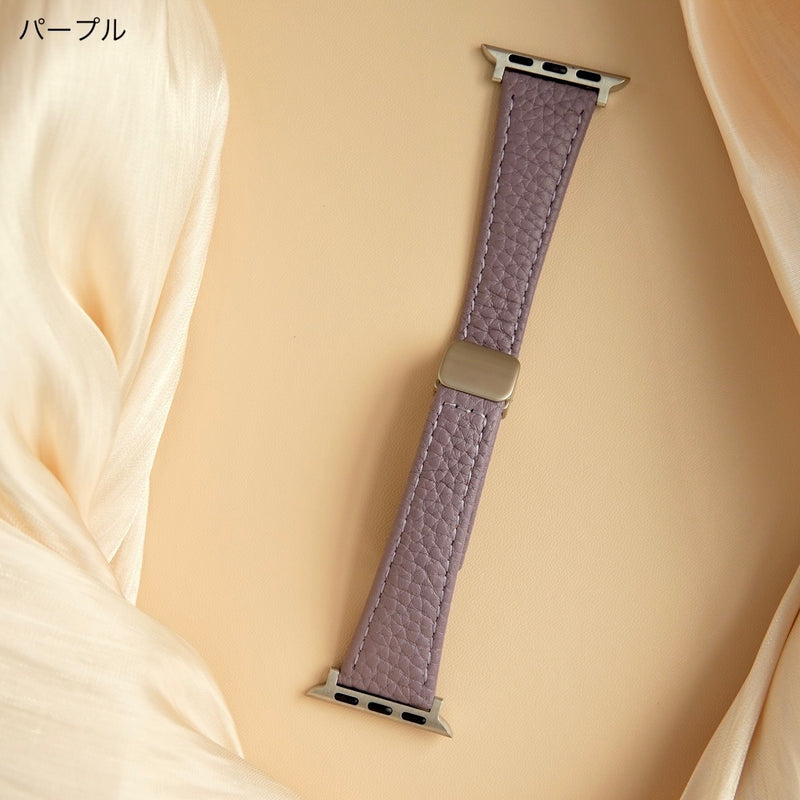 "Simple magnetic" one-touch leather watch band