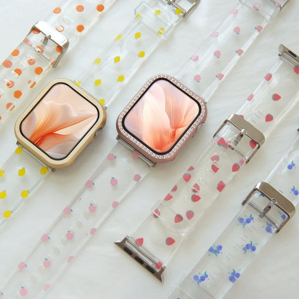"Transparent Fruit" Fruit Pattern Clear Apple Watch Band 