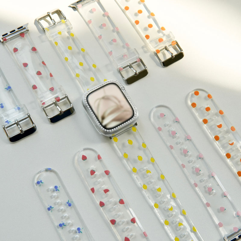 "Transparent Fruit" Fruit Pattern Clear Apple Watch Band 