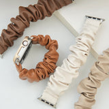 "Sweet and spicy mix of winter" Winter colored leather scrunchie Apple Watch band 