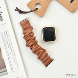 "Sweet and spicy mix of winter" Winter colored leather scrunchie Apple Watch band 